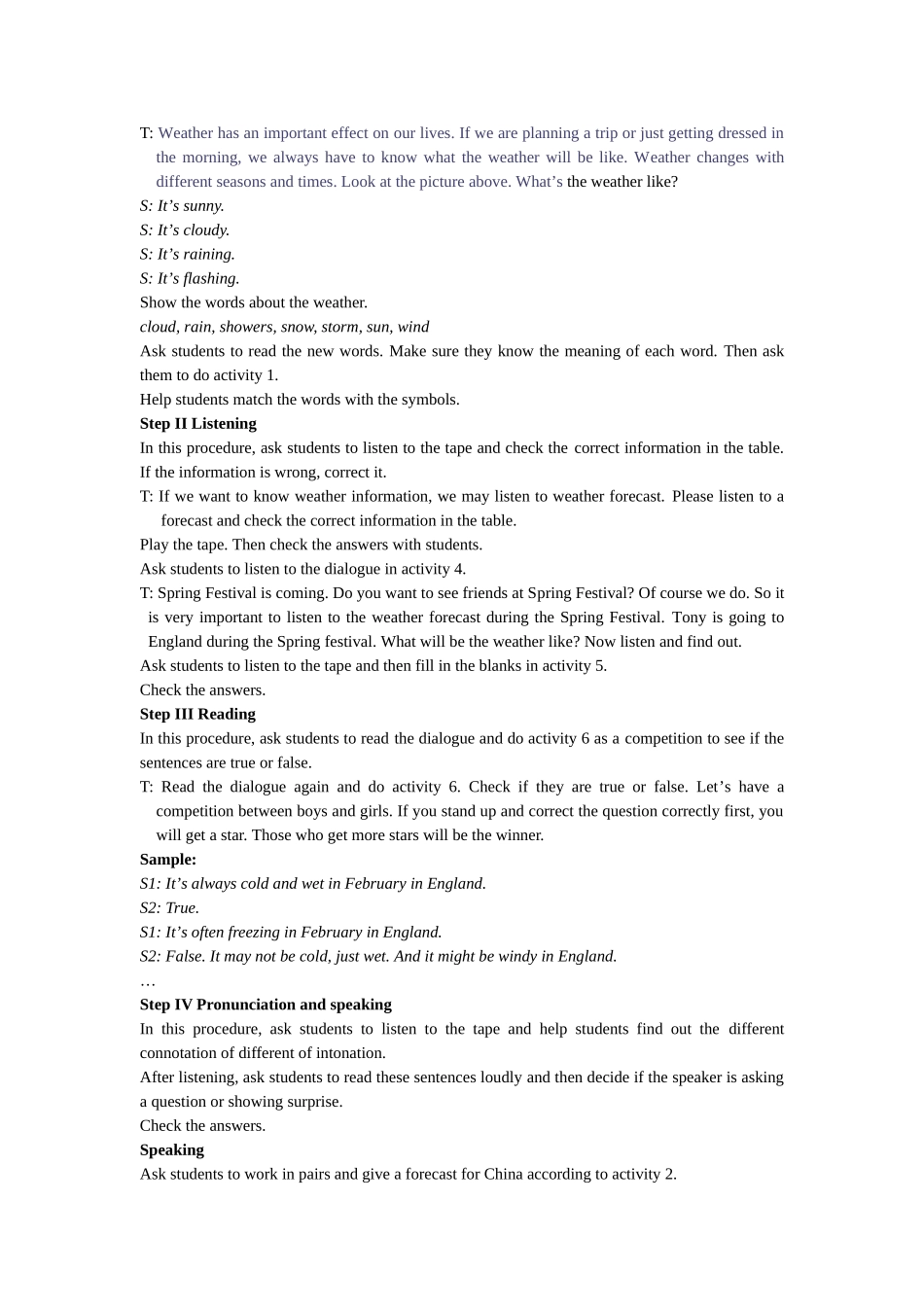 module 11《the weather》全模块教案（外研版八年级上）doc--初中英语 _第3页