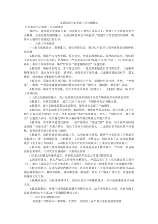 市质监局书记党建工作述职报告 