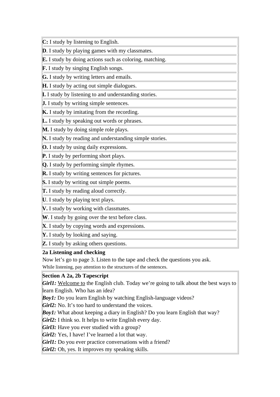 unit 2 one how do you study for a test 教案（鲁教版八年级下） (4)doc--初中英语 _第3页