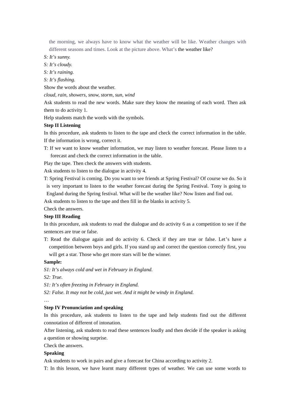 module 11《the weather》unit 1 教案（外研版八年级上）1doc--初中英语 _第3页
