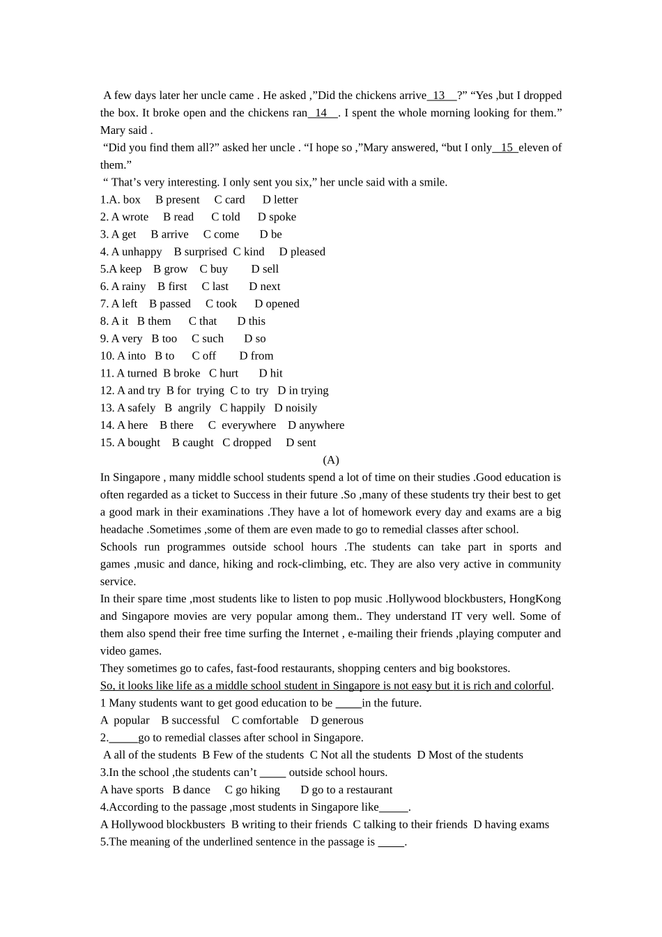 unit 1 what would you do？练习题（无答案）（鲁教版九年级）doc--初中英语 _第2页