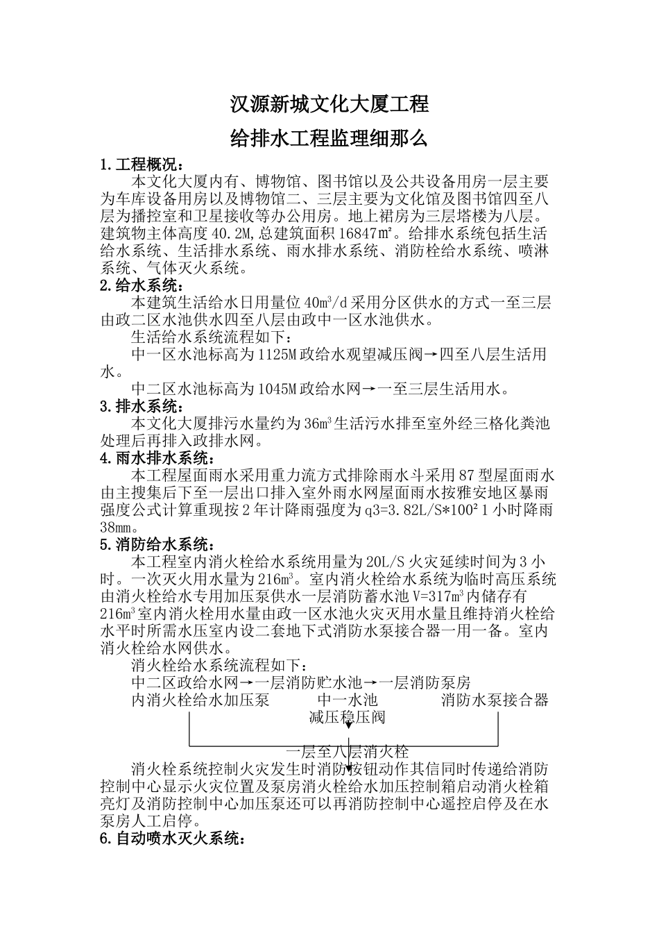 某文化大厦给排水工程监理细则_第1页