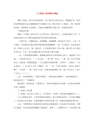《三角地》读后感范文精选 