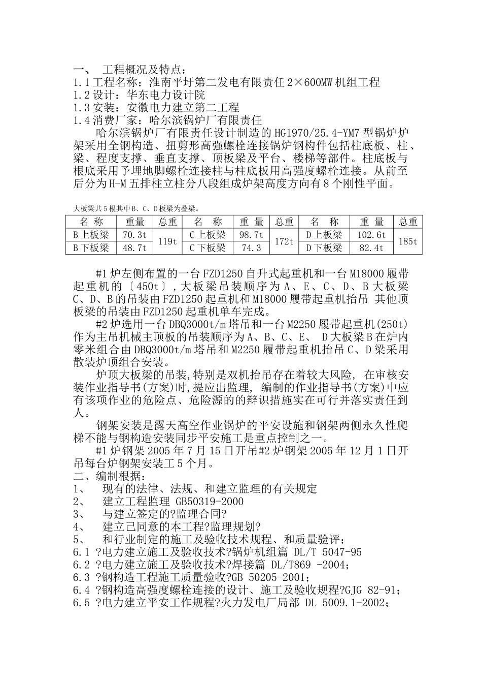锅炉钢架安装监理实施细则_第1页