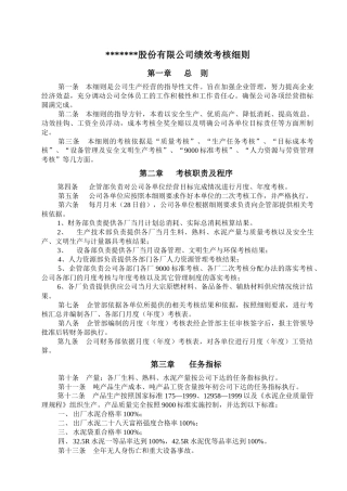 某股份有限公司绩效考核细则