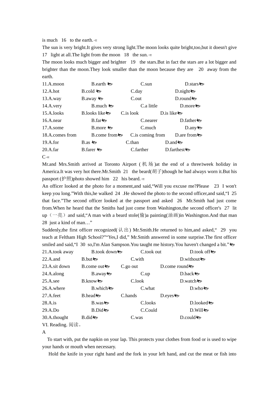 unit 12 don’t eat in class 单元练习卷（人教新目标七年级下）doc--初中英语 _第3页