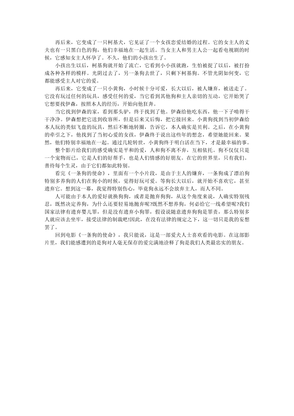 《一条狗的使命》观后感 _第2页