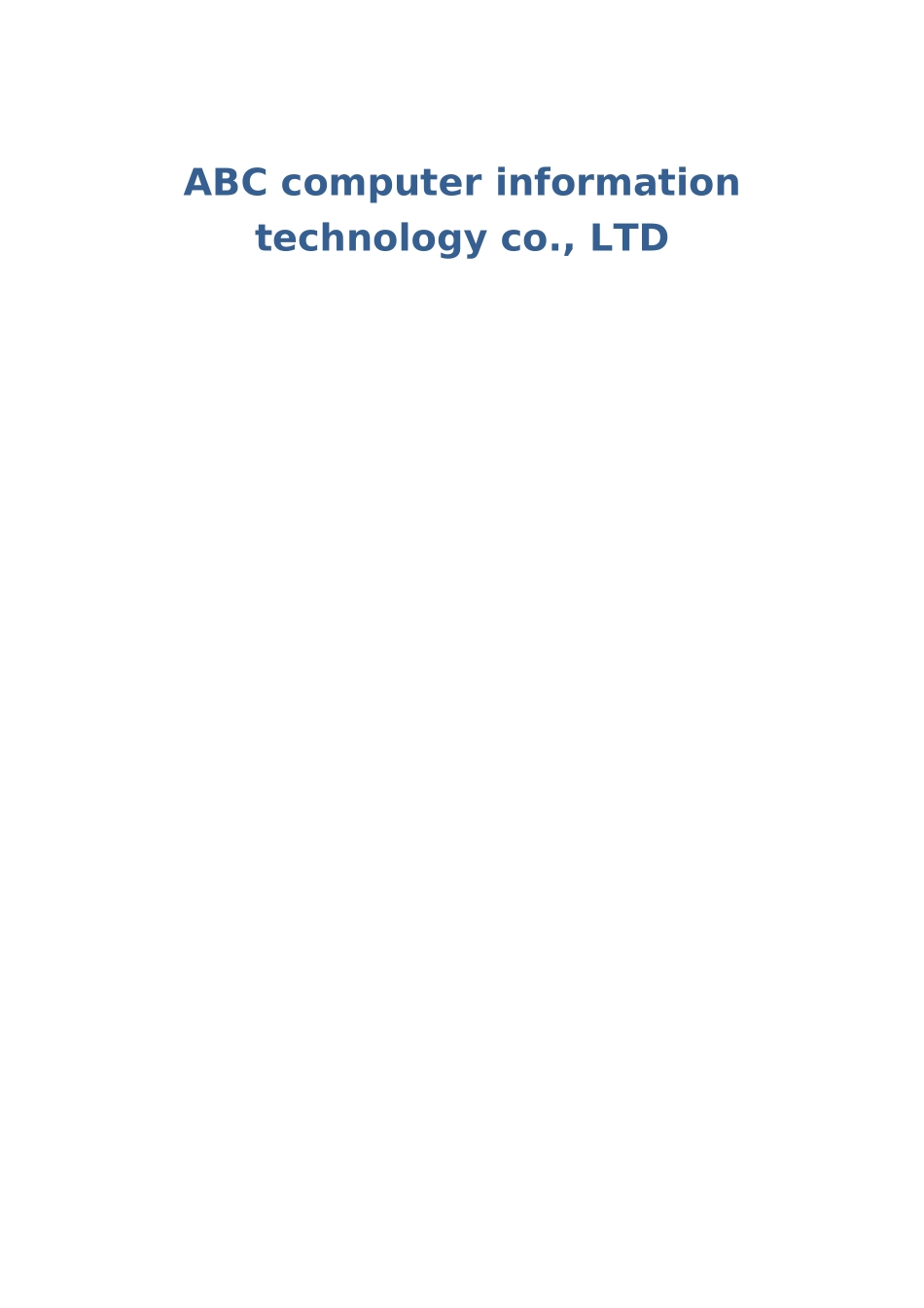 ABC computer information technology co., LTD _第1页