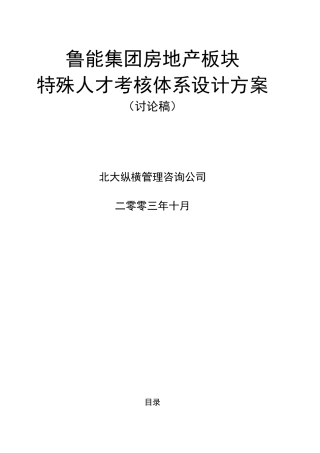 某集团房地产板块特殊人才考核体系设计方案