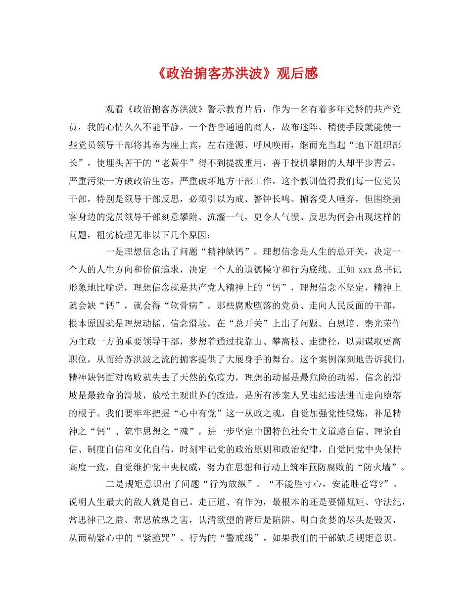 《政治掮客苏洪波》观后感 _第1页