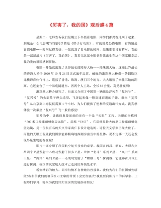 《厉害了，我的国》观后感4篇2 