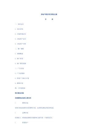 房地产酒店项目策划全案