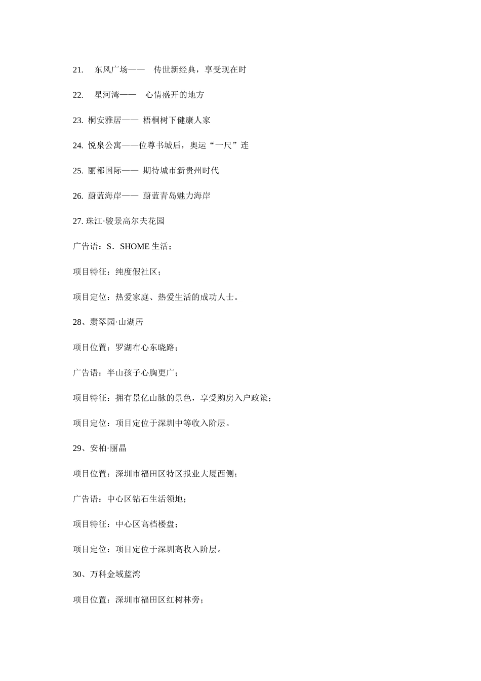 房地产楼盘广告语全集_第2页