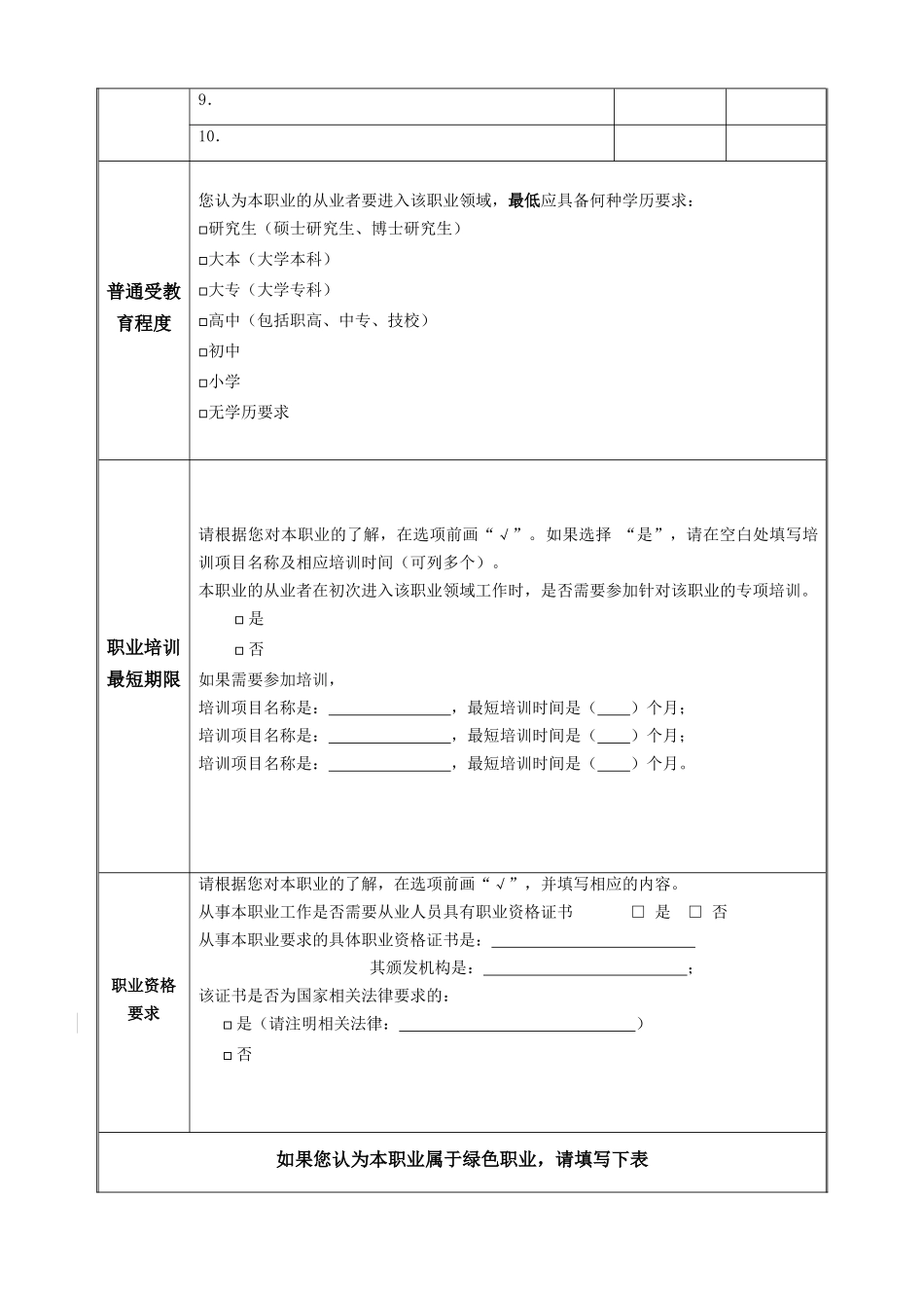 房地产测量人员-拟新增职业描述信息采集表-基层主管_第2页