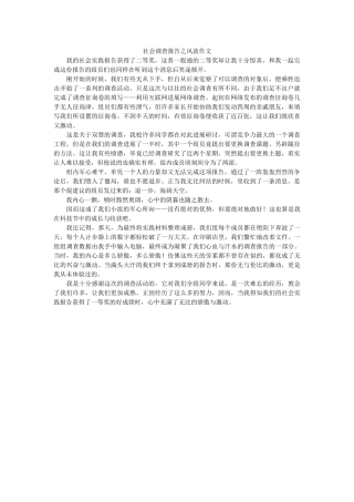 社会调查报告之风波作文 