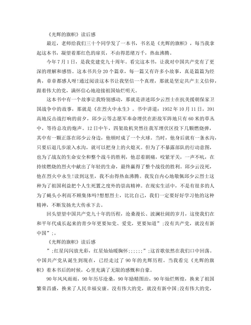 《光辉的旗帜》读后感作文 _第2页