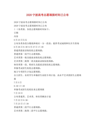2020宁波高考志愿填报时间已公布 