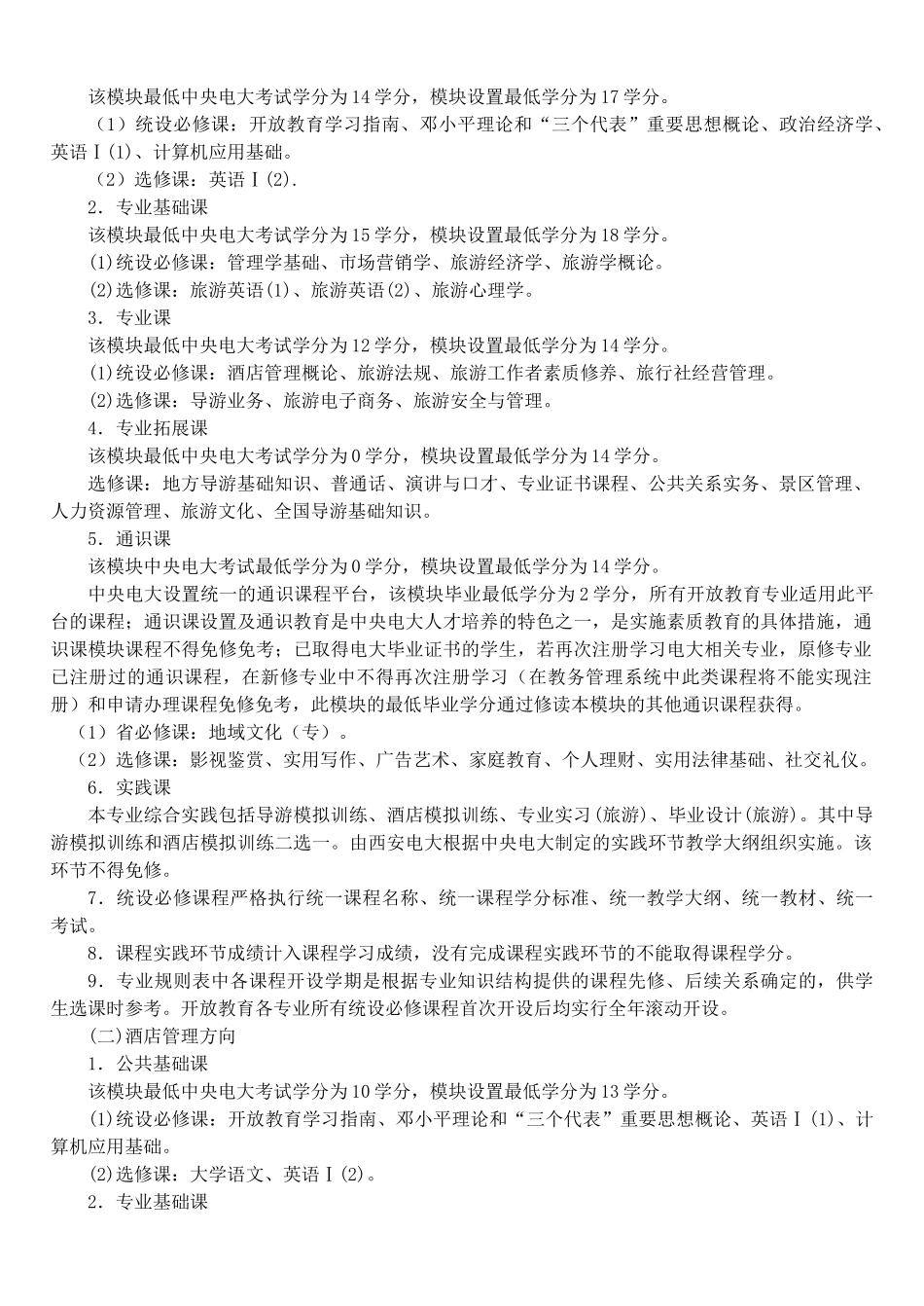 旅游专业课程模块设置_第3页
