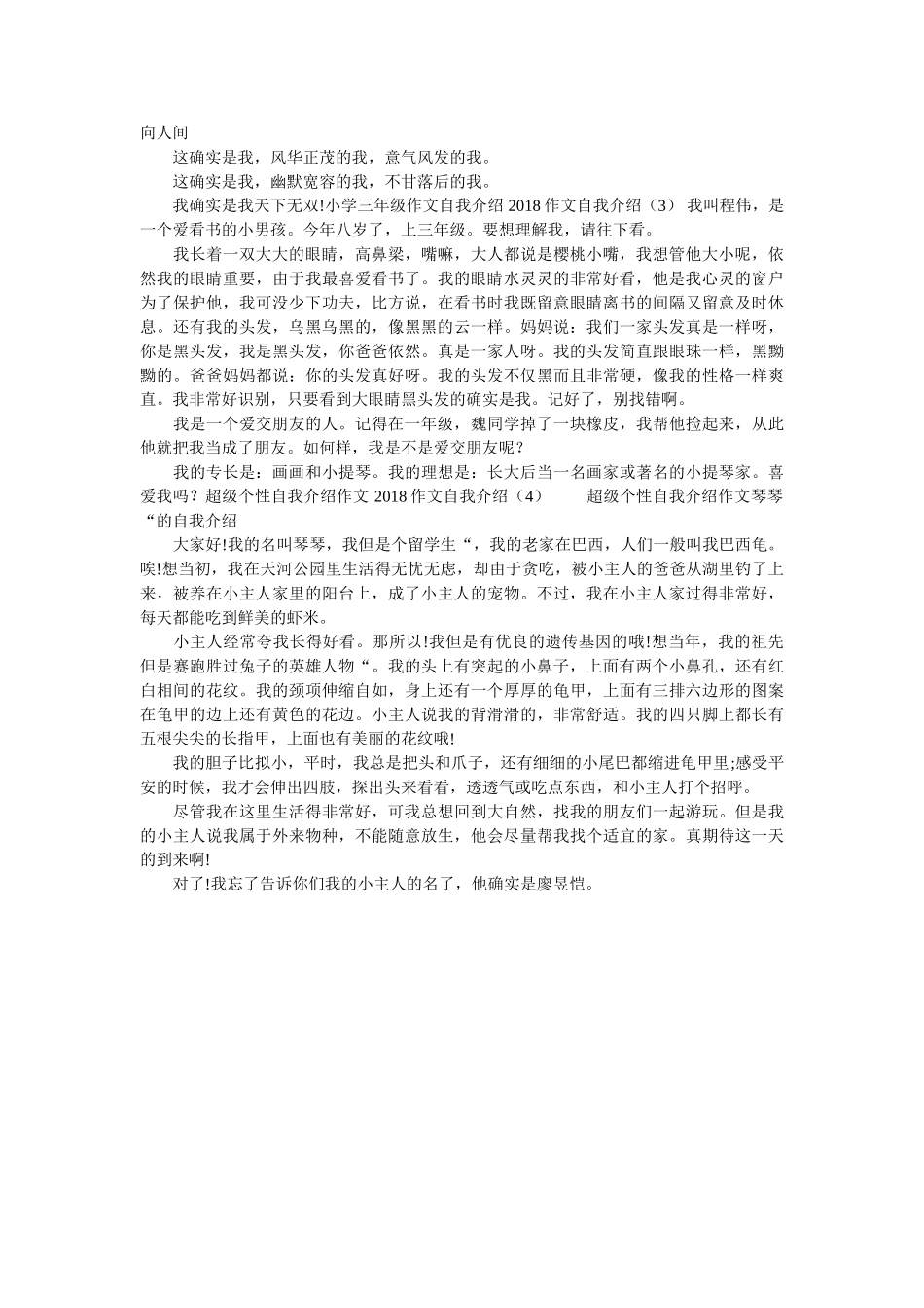 2018作文自我介绍4篇 _第2页