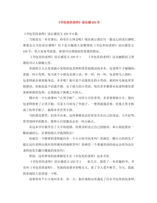 《书包里的老师》读后感450字 