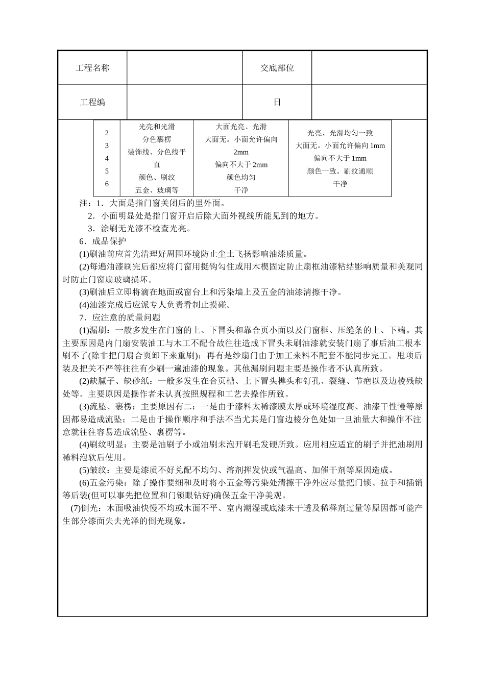 木材面混色油漆(溶剂型混色涂料)技术交底_第3页