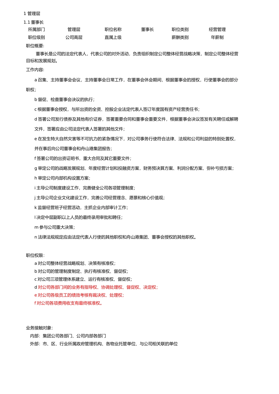 某公司职位说明书页）_第1页