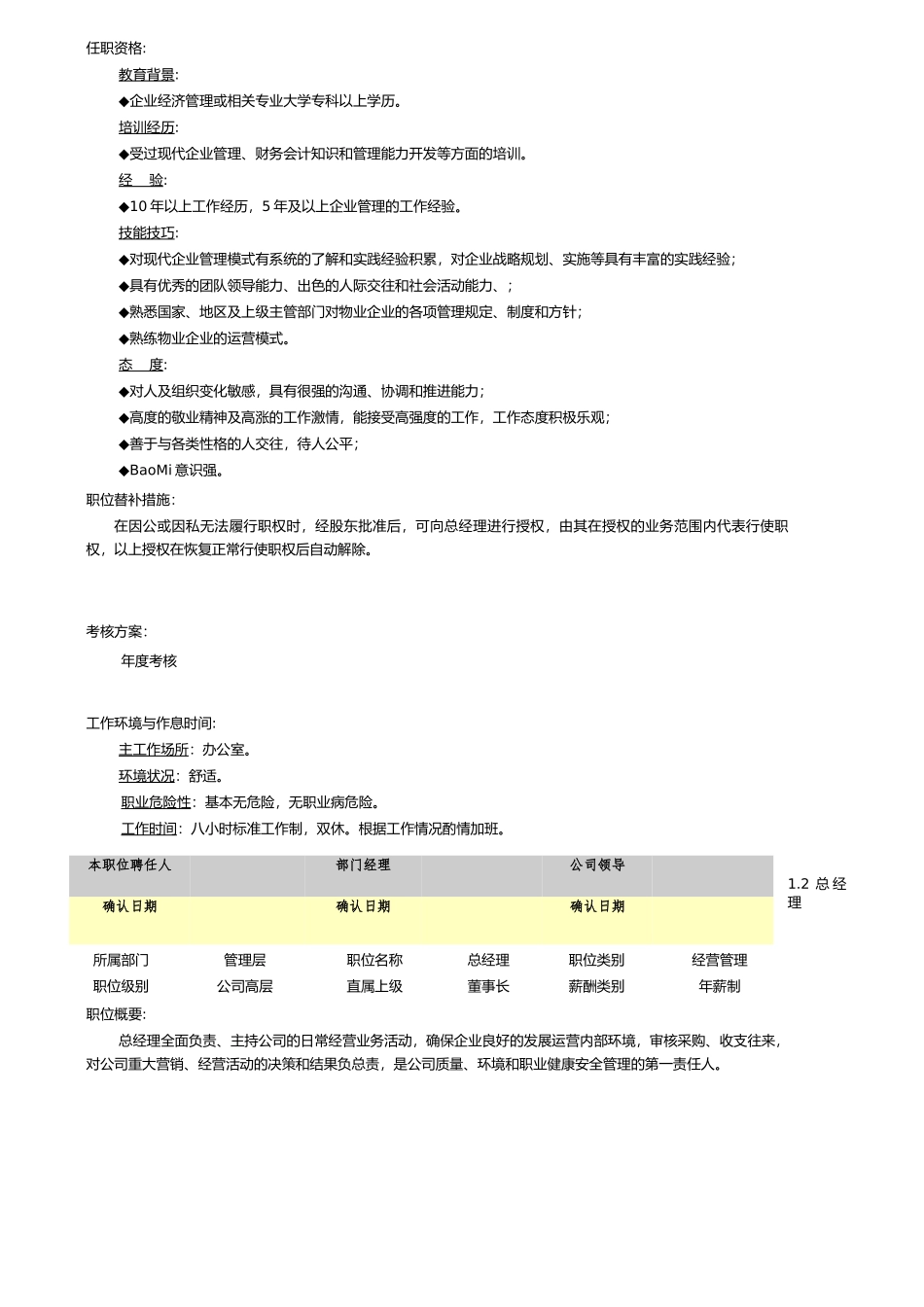 某公司职位说明书页）_第2页
