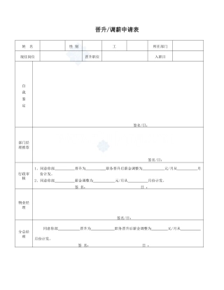 晋升调薪申请表_secret
