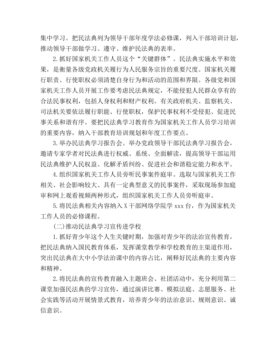 2020关于“十四五”普法《中华人民共和国民法典》学习宣传活动方案 _第3页