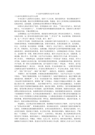 十九届中纪委四次全会学习心得 