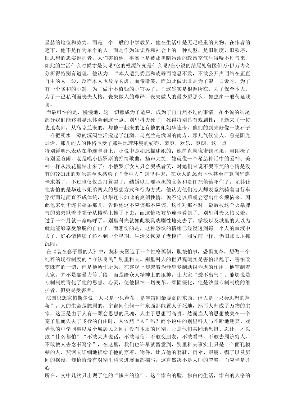 《装在套子里的人》读后感 _第2页