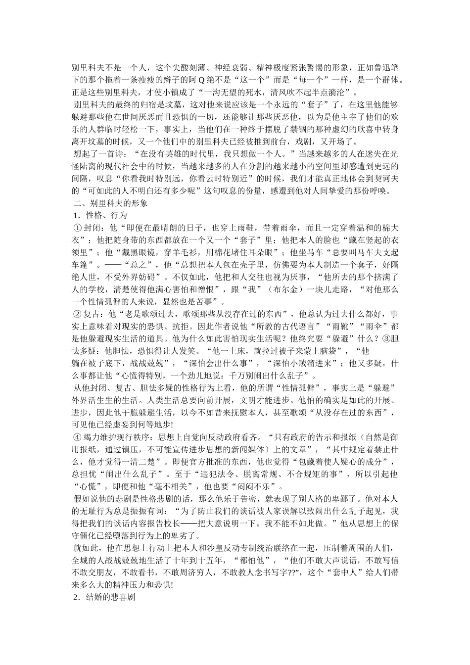 《装在套子里的人》读后感 _第3页