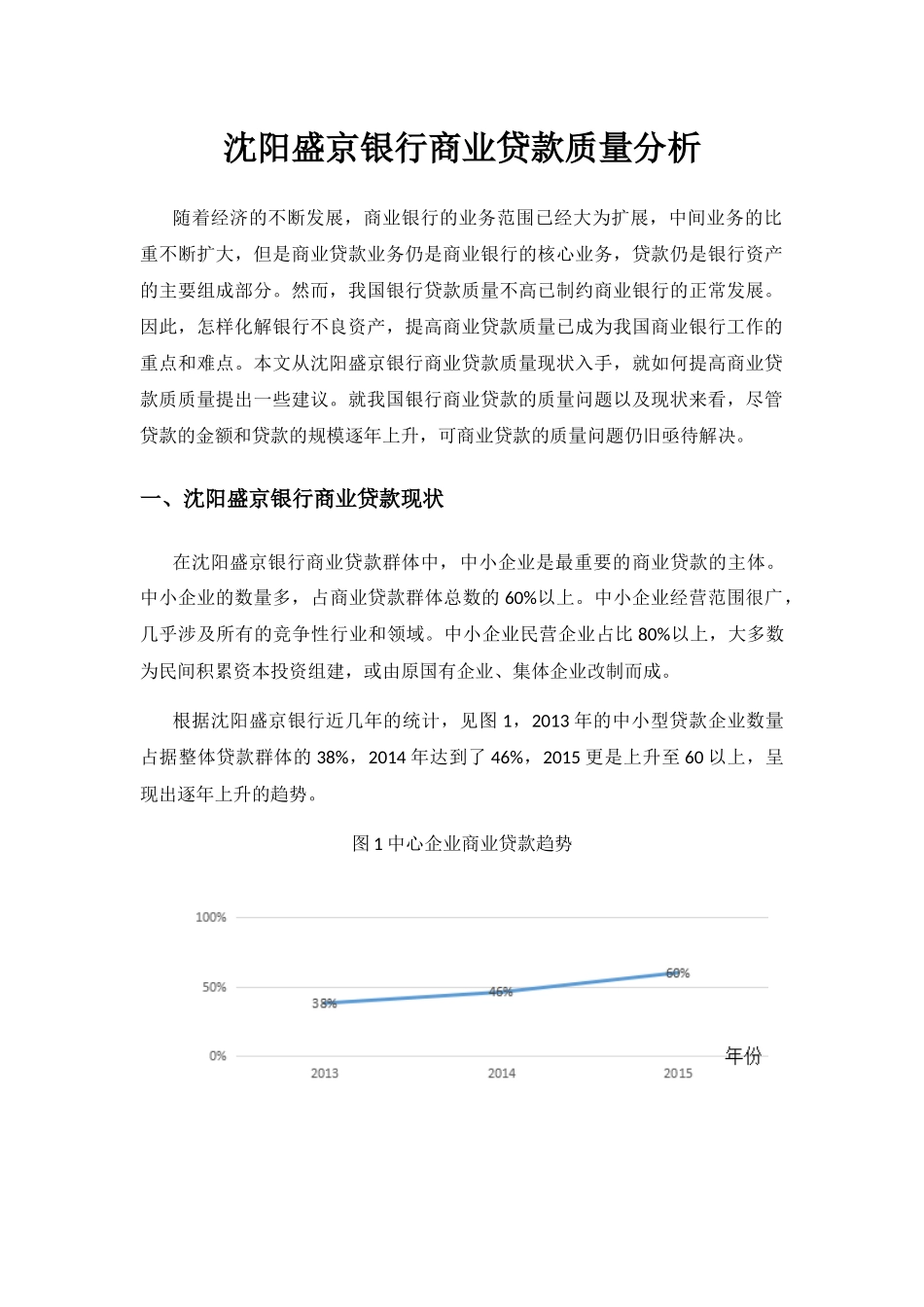 沈阳盛京银行商业贷款质量分析 _第1页