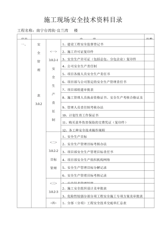 施工现场安全技术资料目录(最新整体)