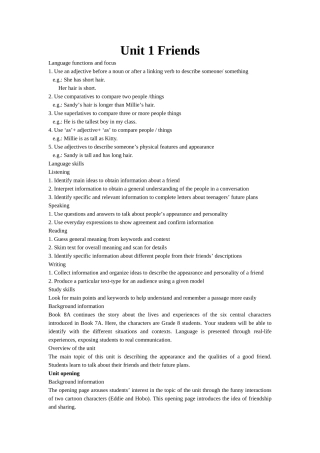 unit 1 friends 教案（牛津英语八年级） (3)doc--初中英语 