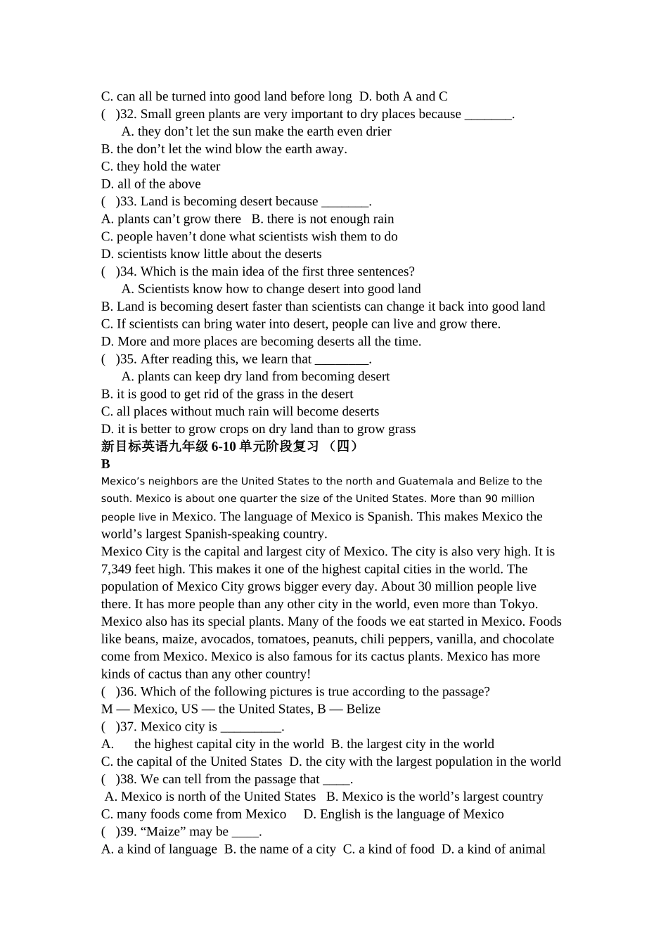 unit 10 by the time i got outside ,the bus had already left 测试题（人教新目标九年级） (7)doc--初中英语 _第3页