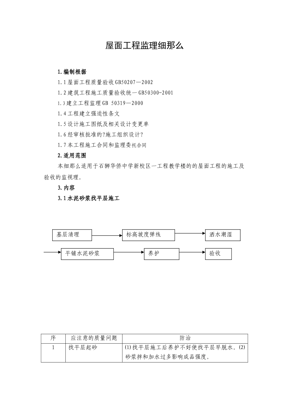 某校区一期工程教学楼屋面工程监理细则_第1页