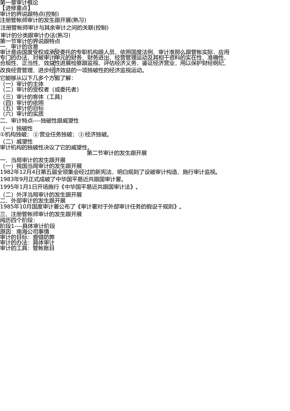 审计学常考知识汇总 _第1页