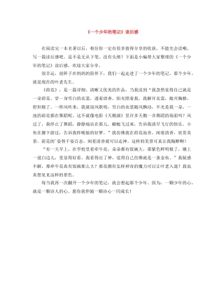 《一个少年的笔记》读后感 