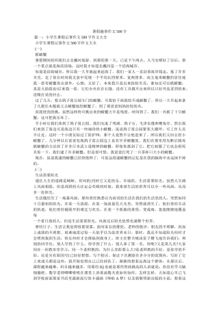 暑假趣事作文500字 
