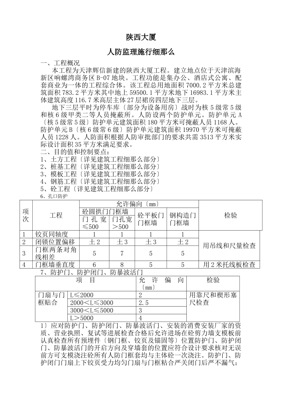 陕西大厦人防监理实施细则_第1页