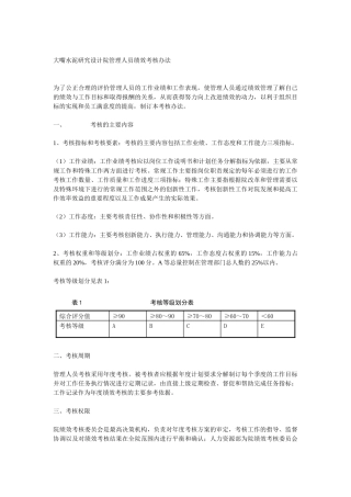 某研究院考核办法