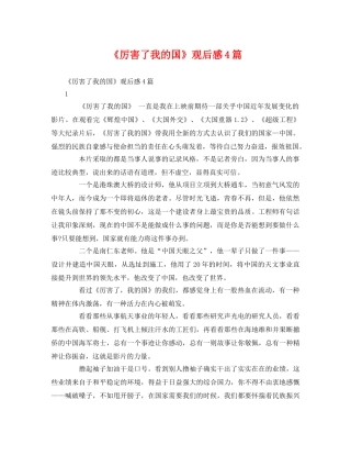 《厉害了我的国》观后感4篇2 