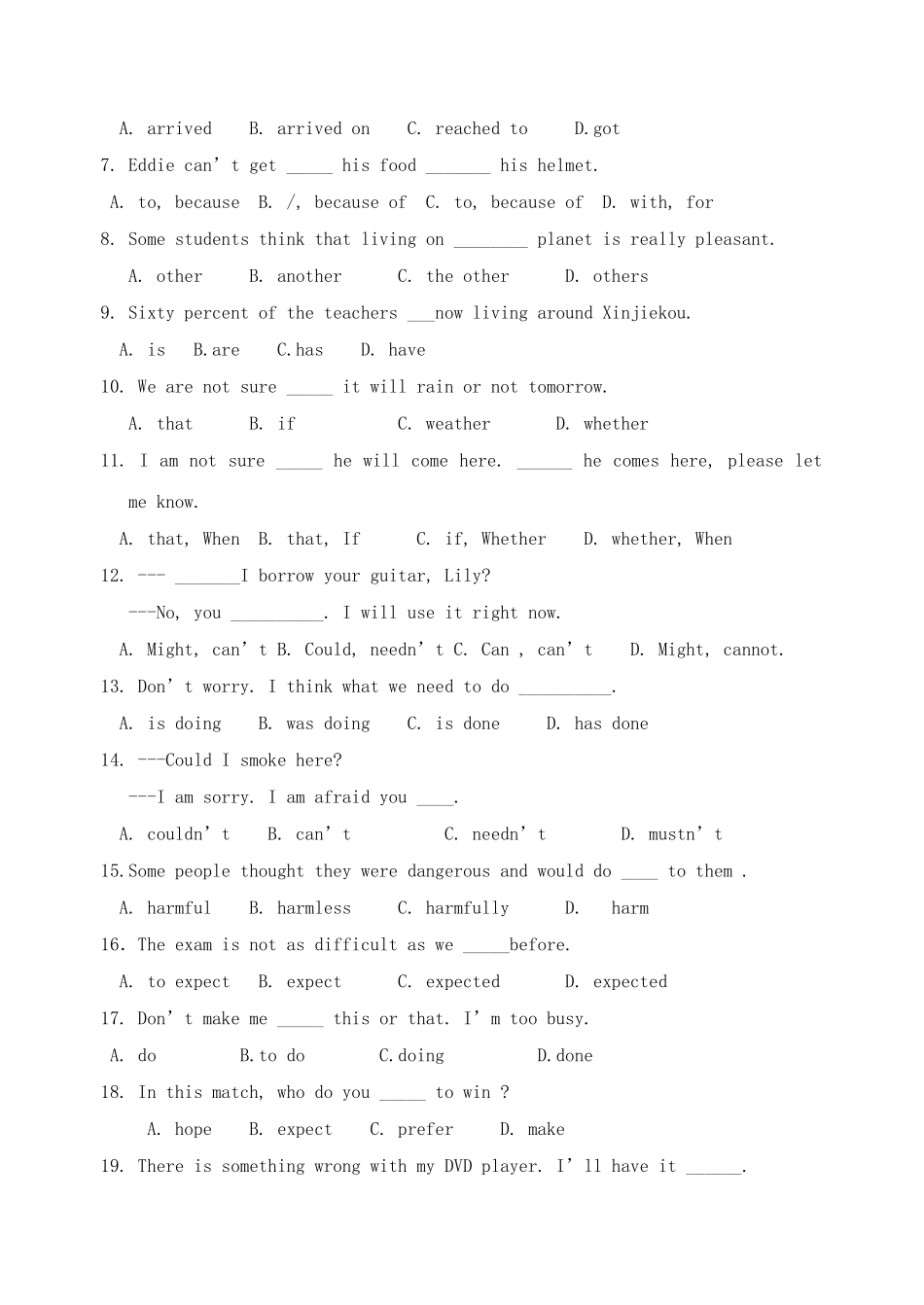 unit 1 life in mars 单元测试（牛津英语九年级下） (3)doc--初中英语 _第3页