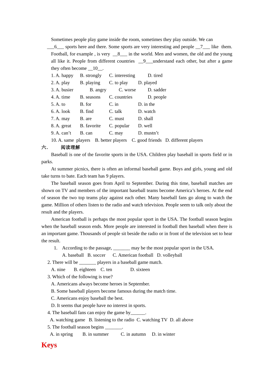 unit 1 topic 1 练习（仁爱湘教版八年级上）doc--初中英语 _第3页