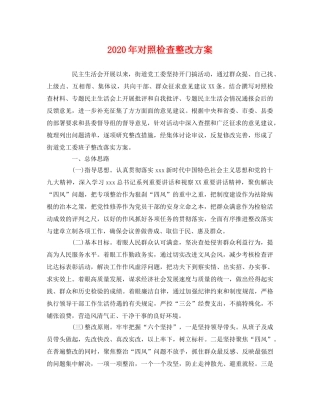 2020年对照检查整改方案 