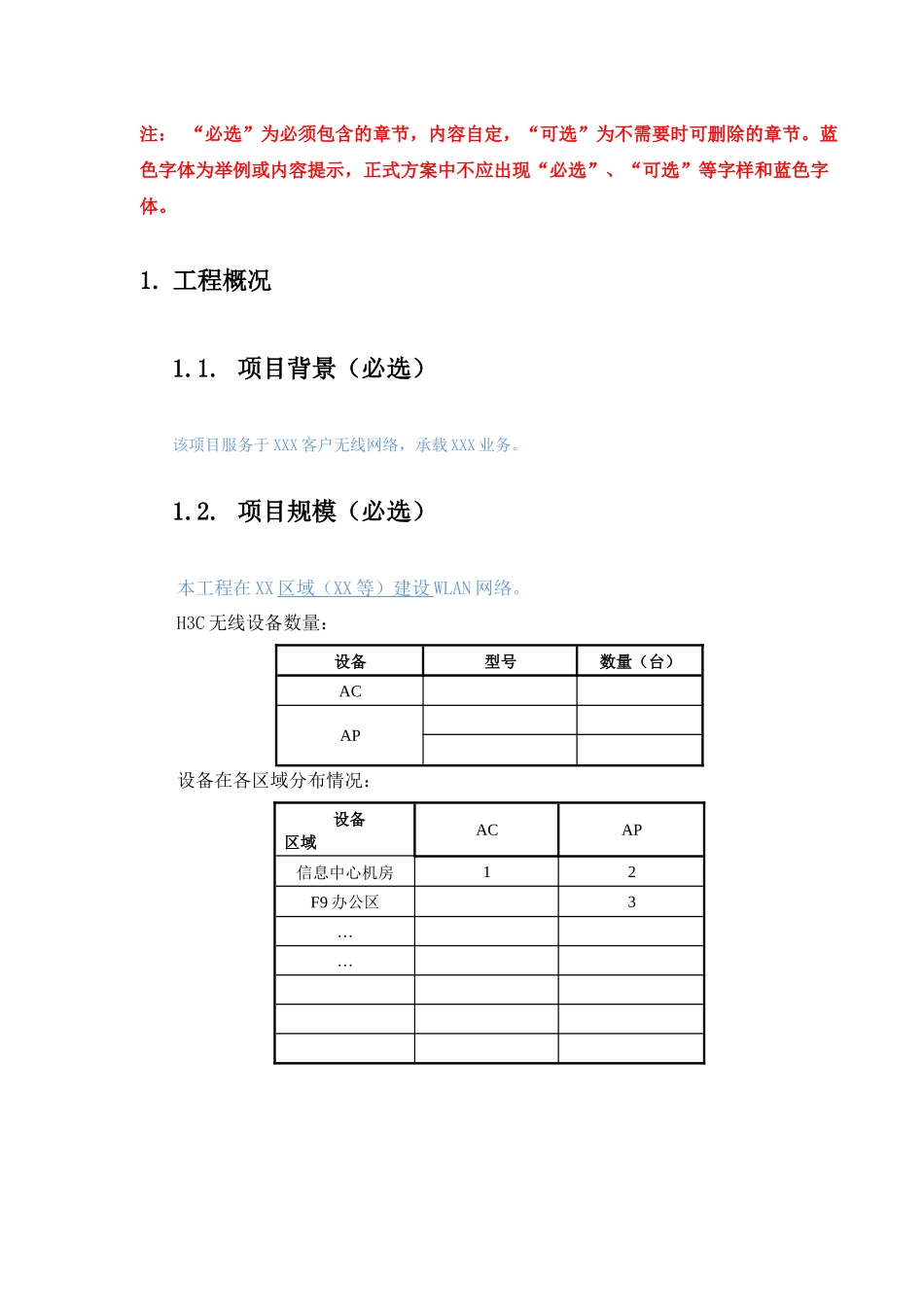 H3C WLAN工程实施方案模板_第2页