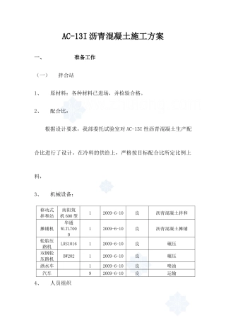 AC-13I沥青混凝土施工方案
