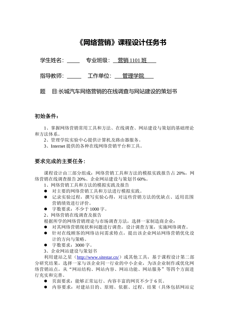 网络营销课程设计(优)_第3页