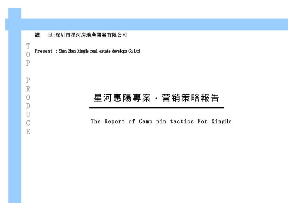 中原星河惠陽專案之营销策略報告_第1页